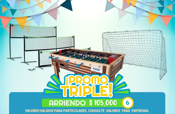 Promo Triple: Arco football, taca-taca, Malla football