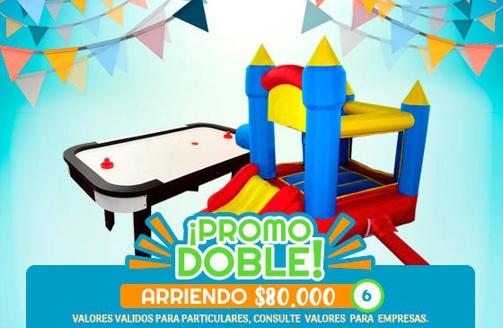 Promo Doble: Castillo inflafle y mesa de hockey