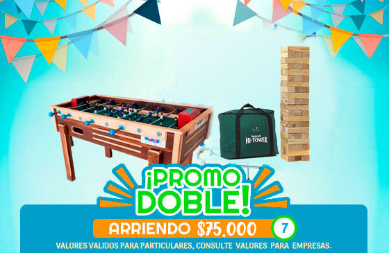 Promo doble  taca taca + Jenga gigante